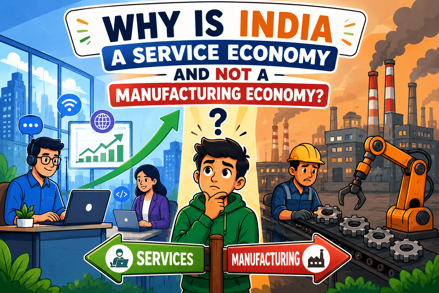 Why is India a Service Economy and Not a Manufacturing Economy?